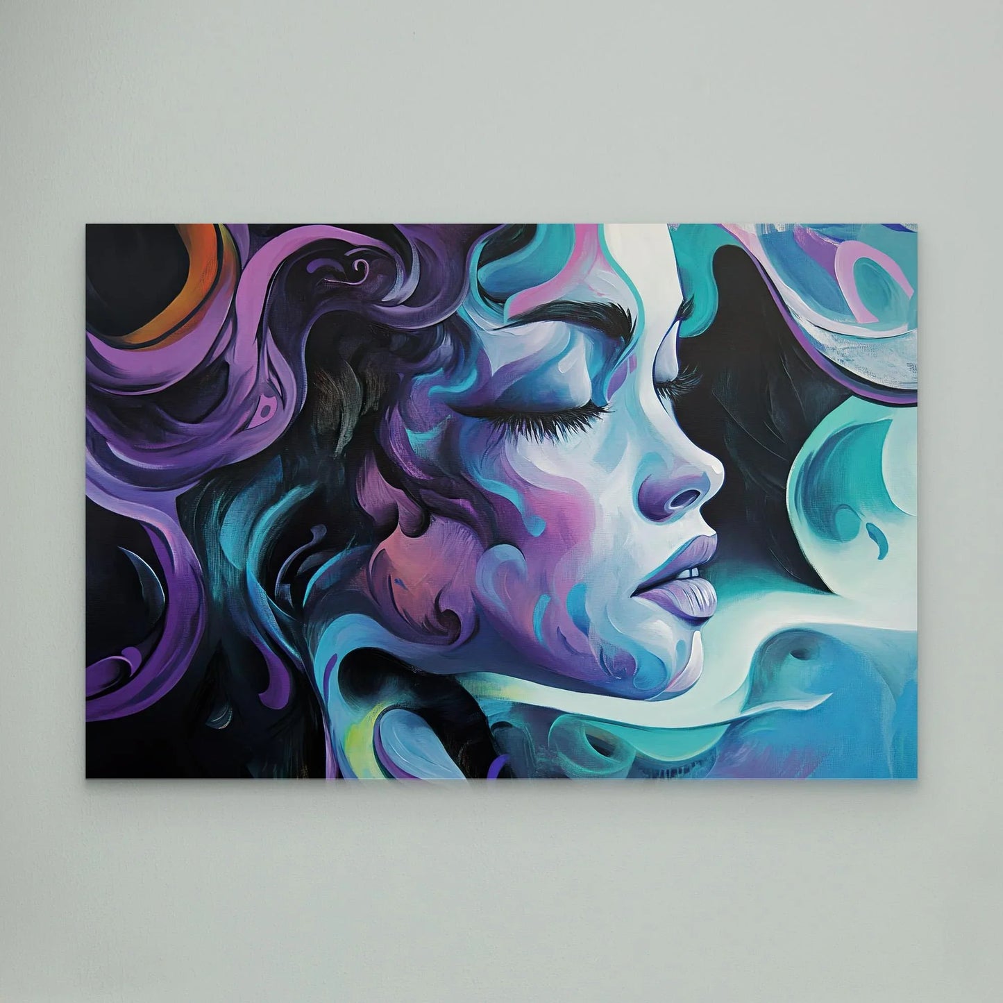 Blue Girl Canvas Print Printumo