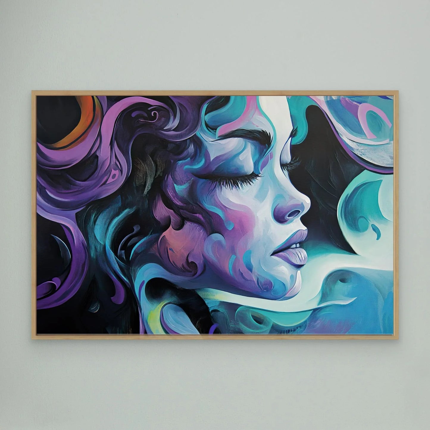 Blue Girl Canvas Print Printumo