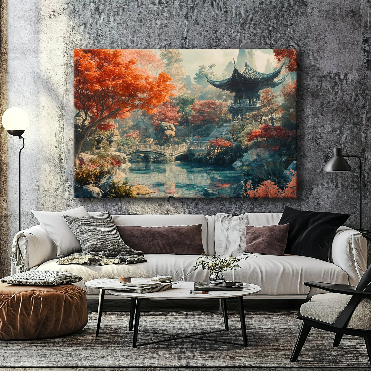 Bridge under the Tree Canvas Print Printumo