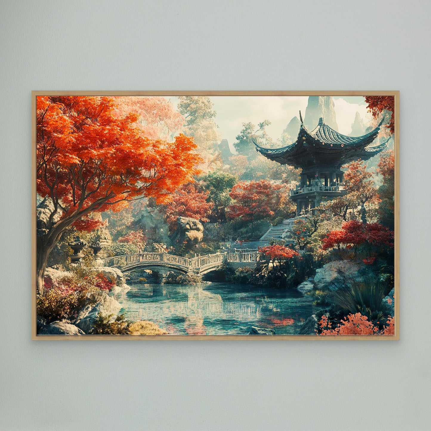 Bridge under the Tree Canvas Print Printumo