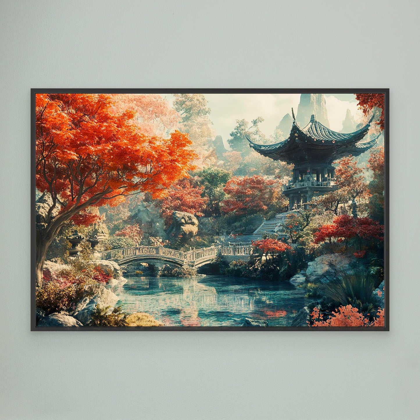 Bridge under the Tree Canvas Print Printumo