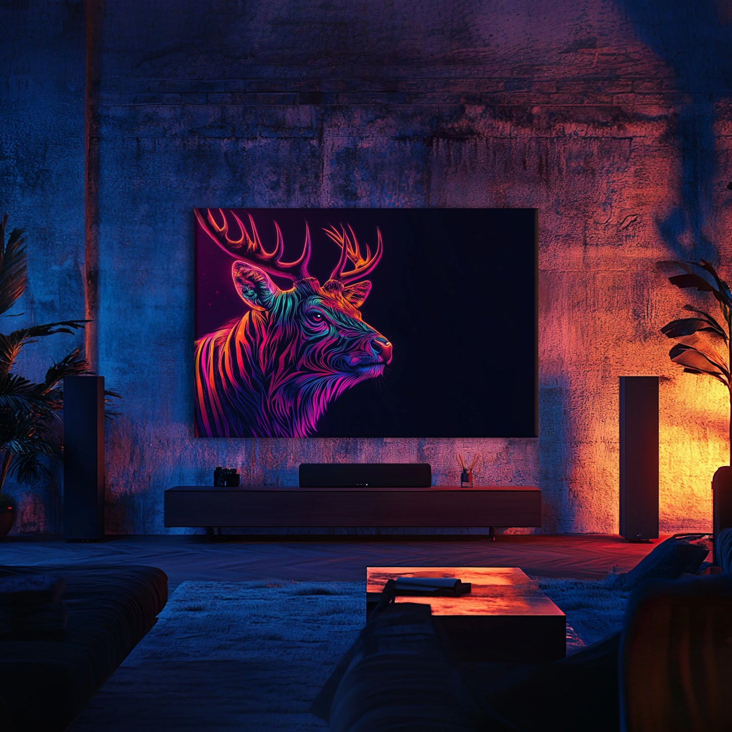 Colour Deer Canvas Print Robussi