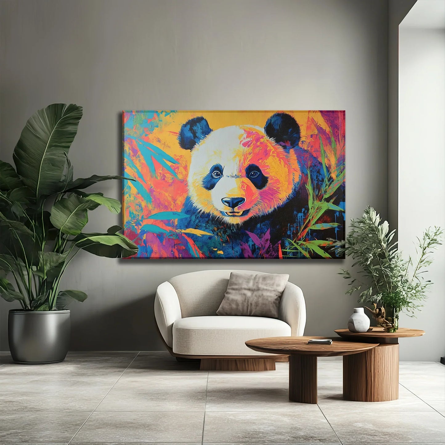 Colour Panda Canvas Print Robussi
