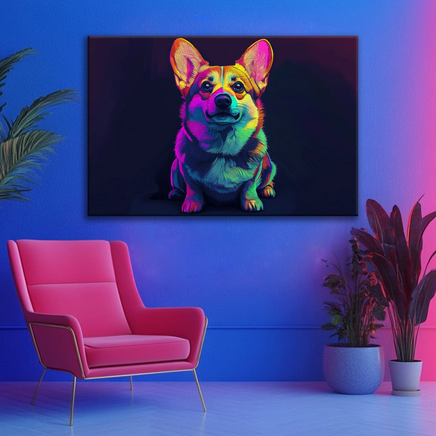 Corgi on the Spot Canvas Print Robussi
