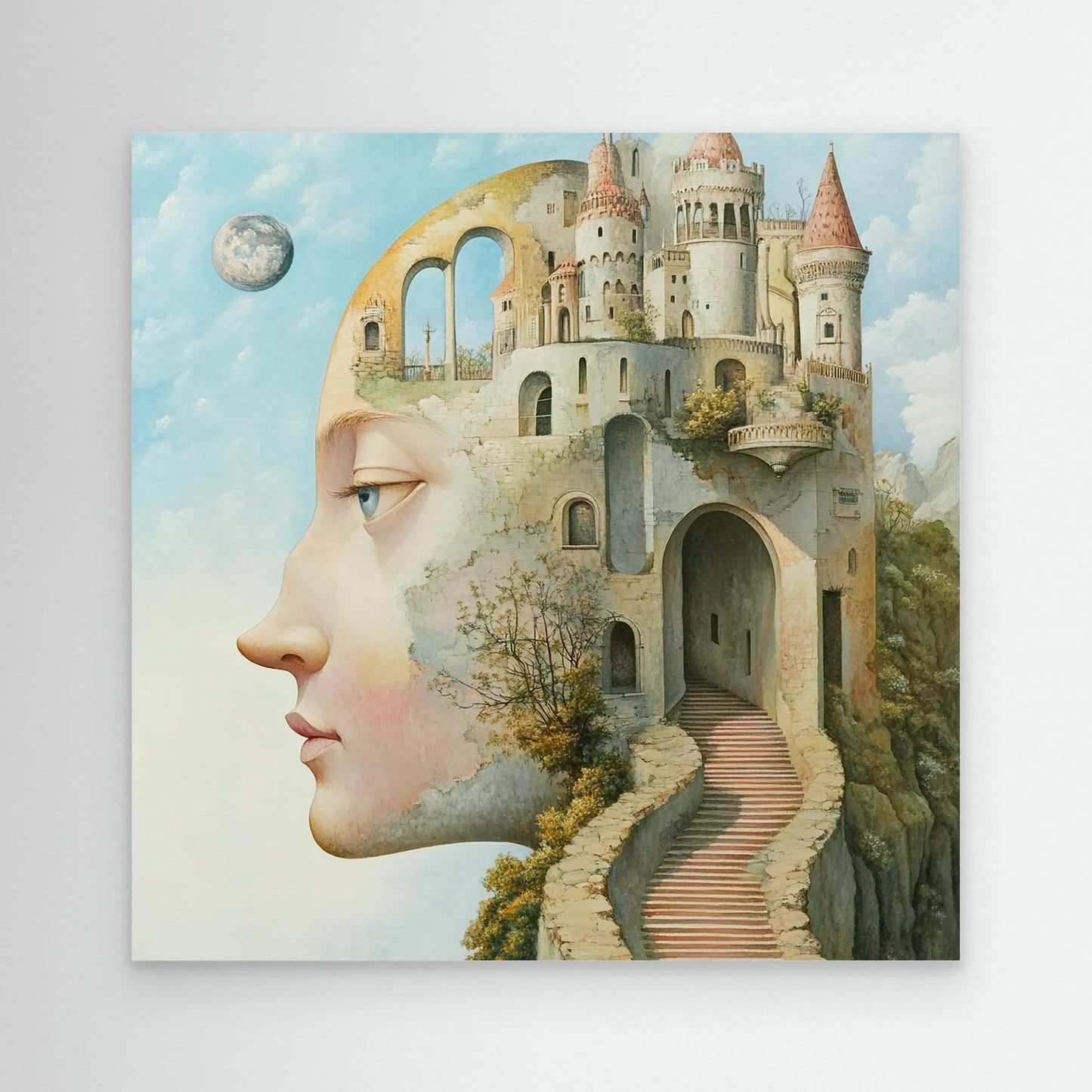 Face Castle Canvas Print Robussi