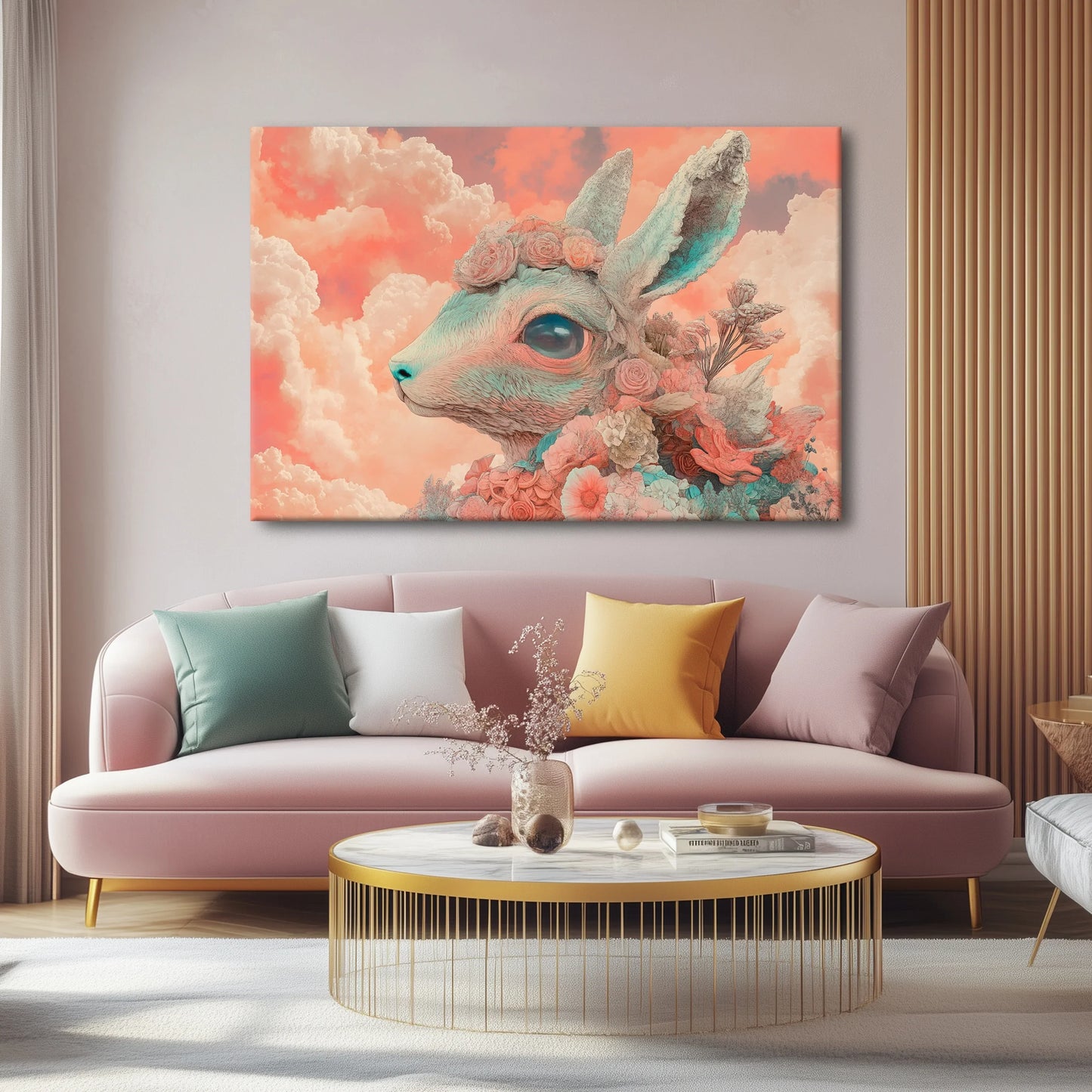 Flower Rabbit Canvas Print Robussi