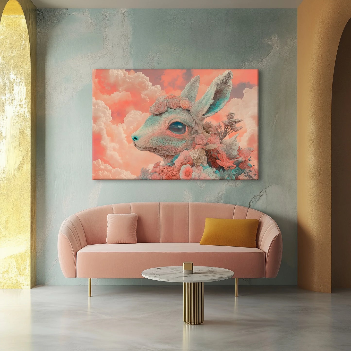 Flower Rabbit Canvas Print Robussi