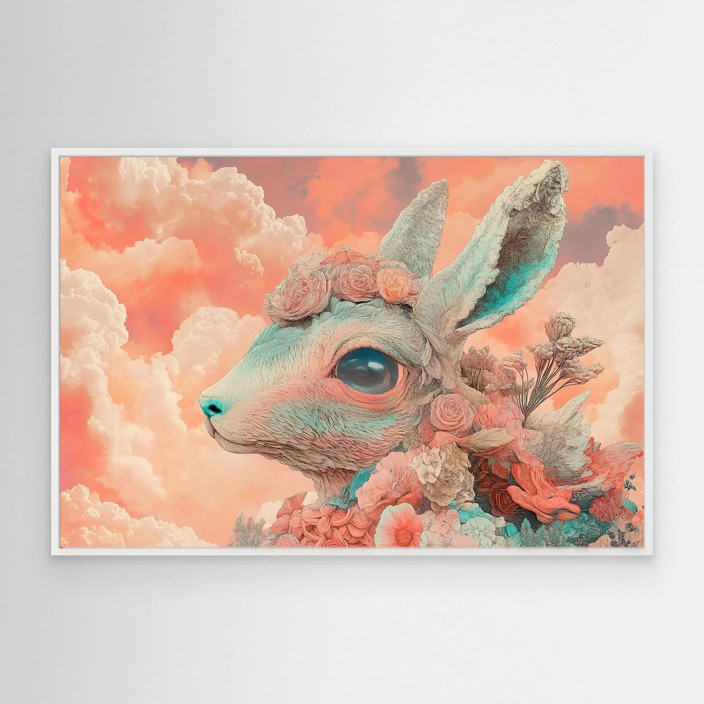 Flower Rabbit Canvas Print Robussi