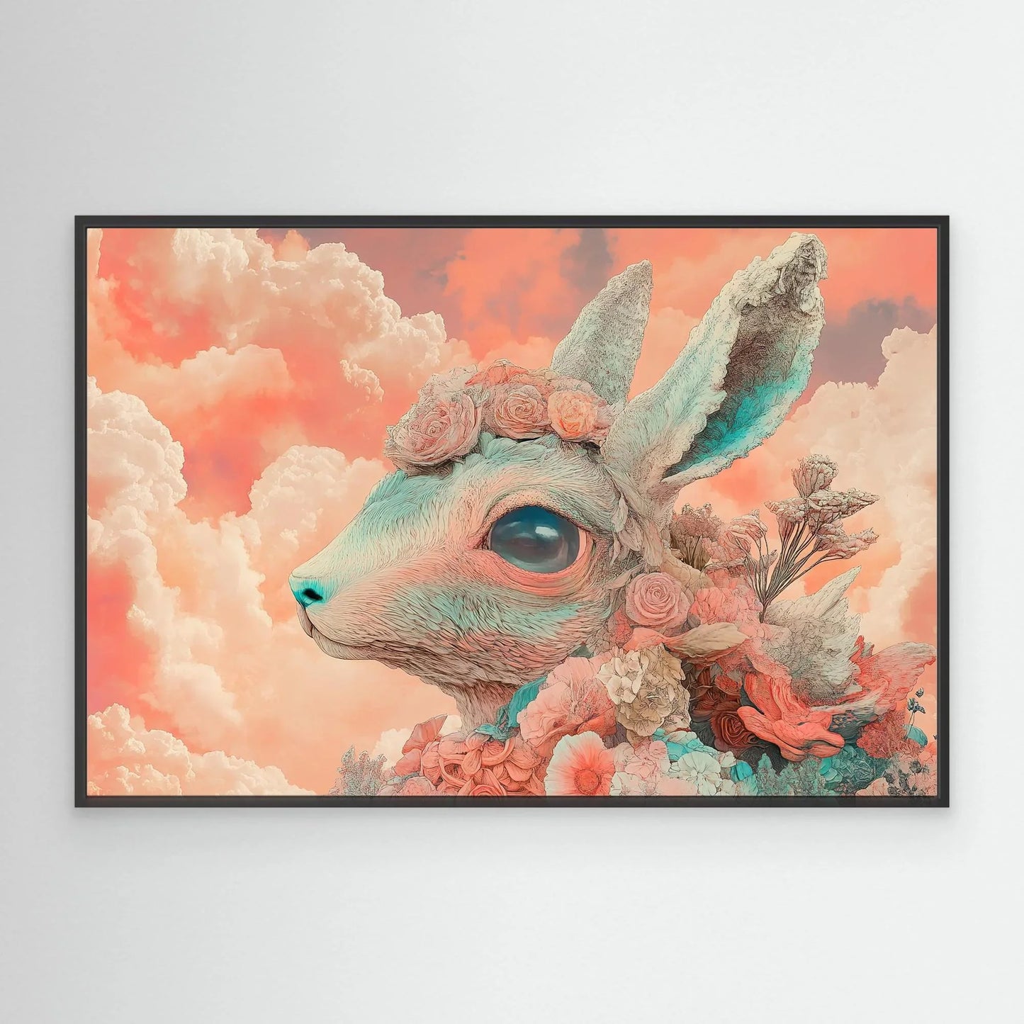 Flower Rabbit Canvas Print Robussi