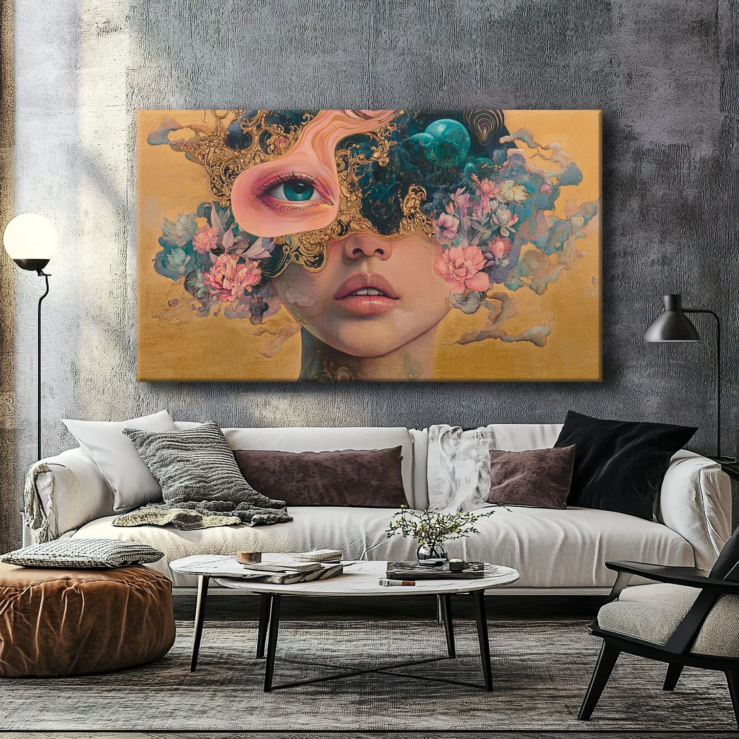 Masked Away Canvas Print Robussi