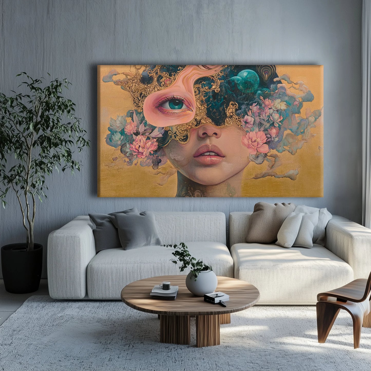 Masked Away Canvas Print Robussi