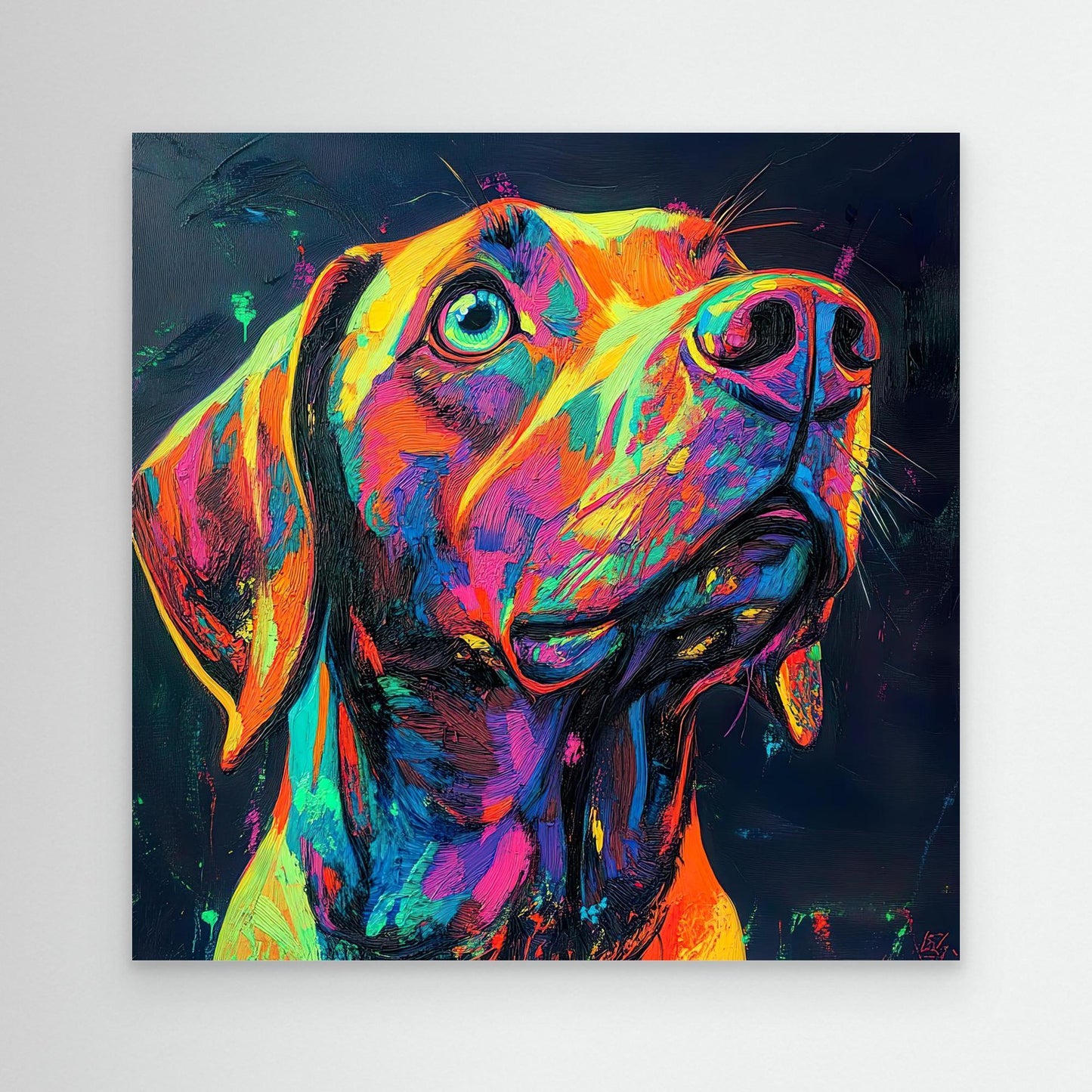 Neon Dog Canvas Print Robussi