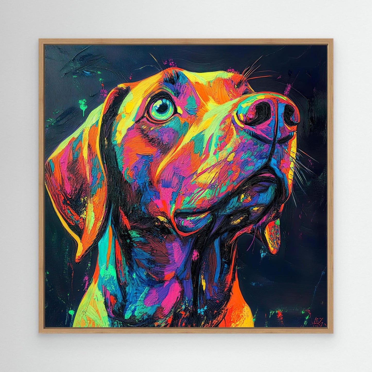 Neon Dog Canvas Print Robussi