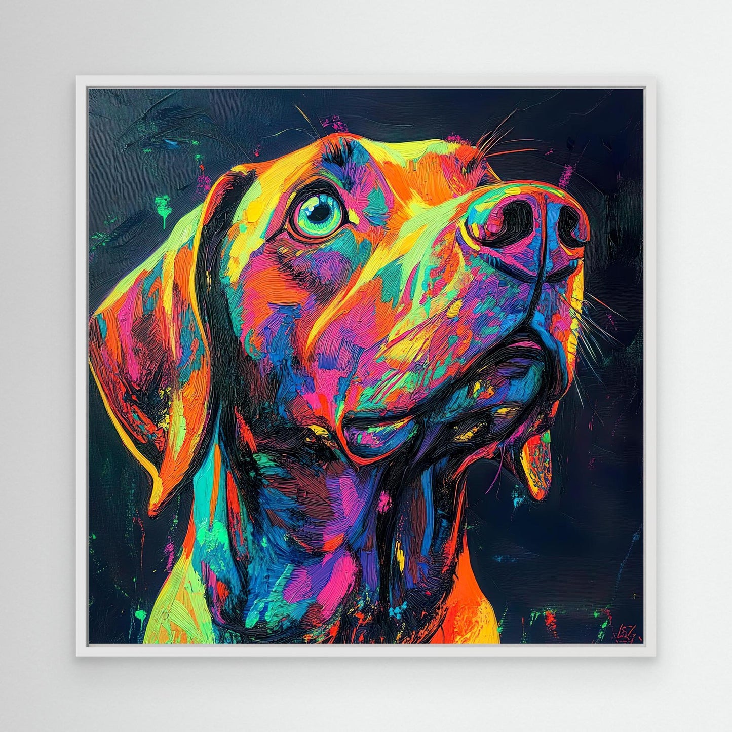 Neon Dog Canvas Print Robussi