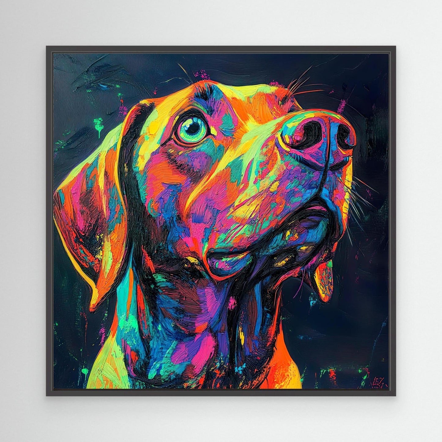 Neon Dog Canvas Print Robussi