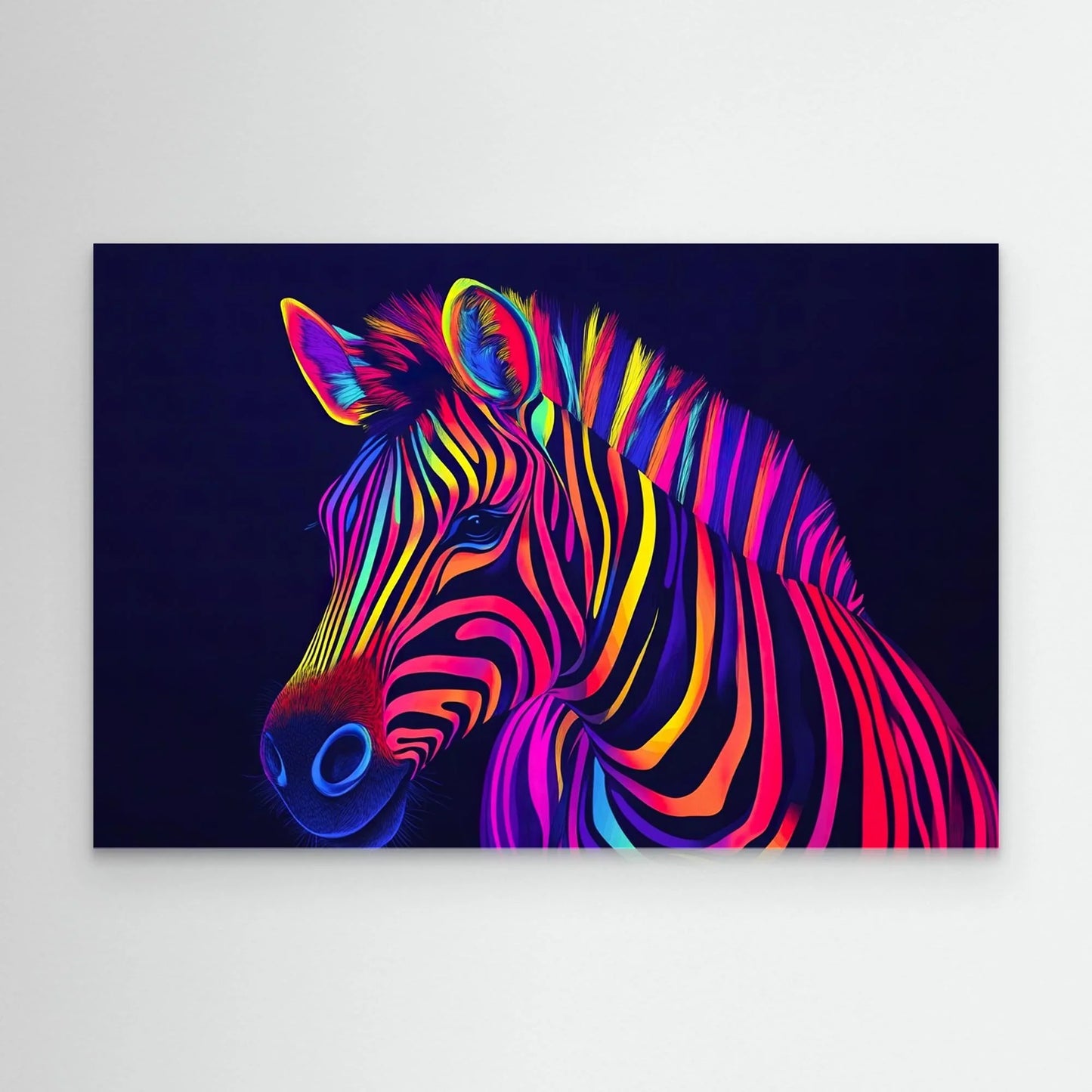 Neon Zebra Canvas Print Robussi