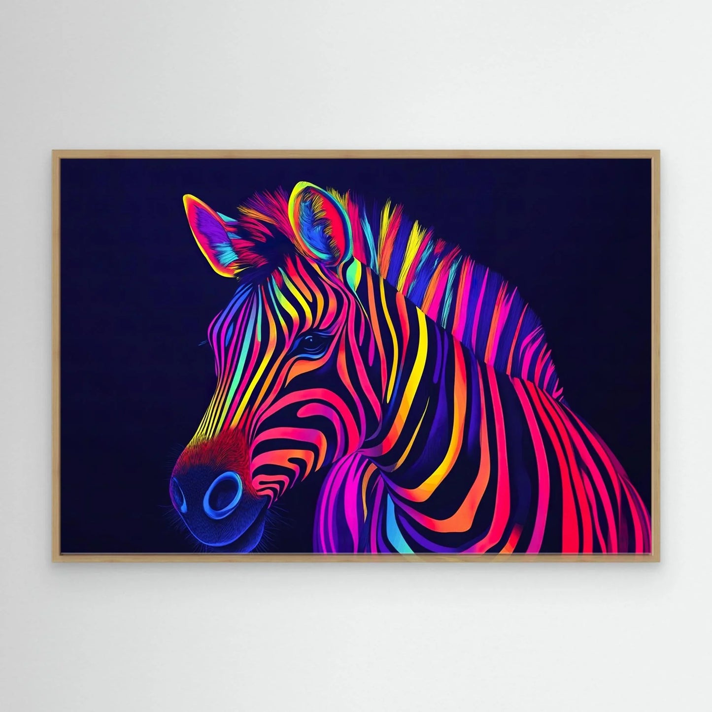 Neon Zebra Canvas Print Robussi