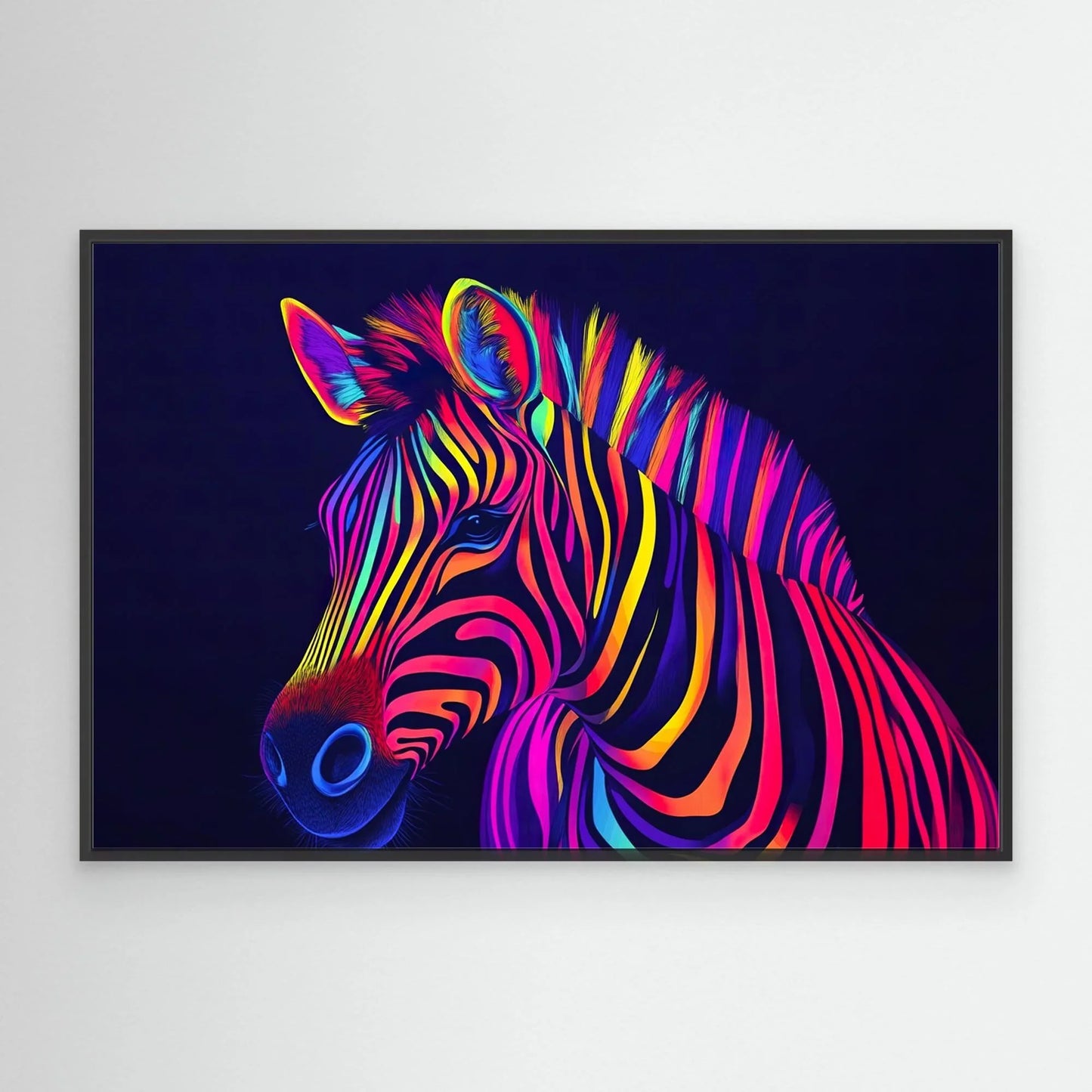 Neon Zebra Canvas Print Robussi