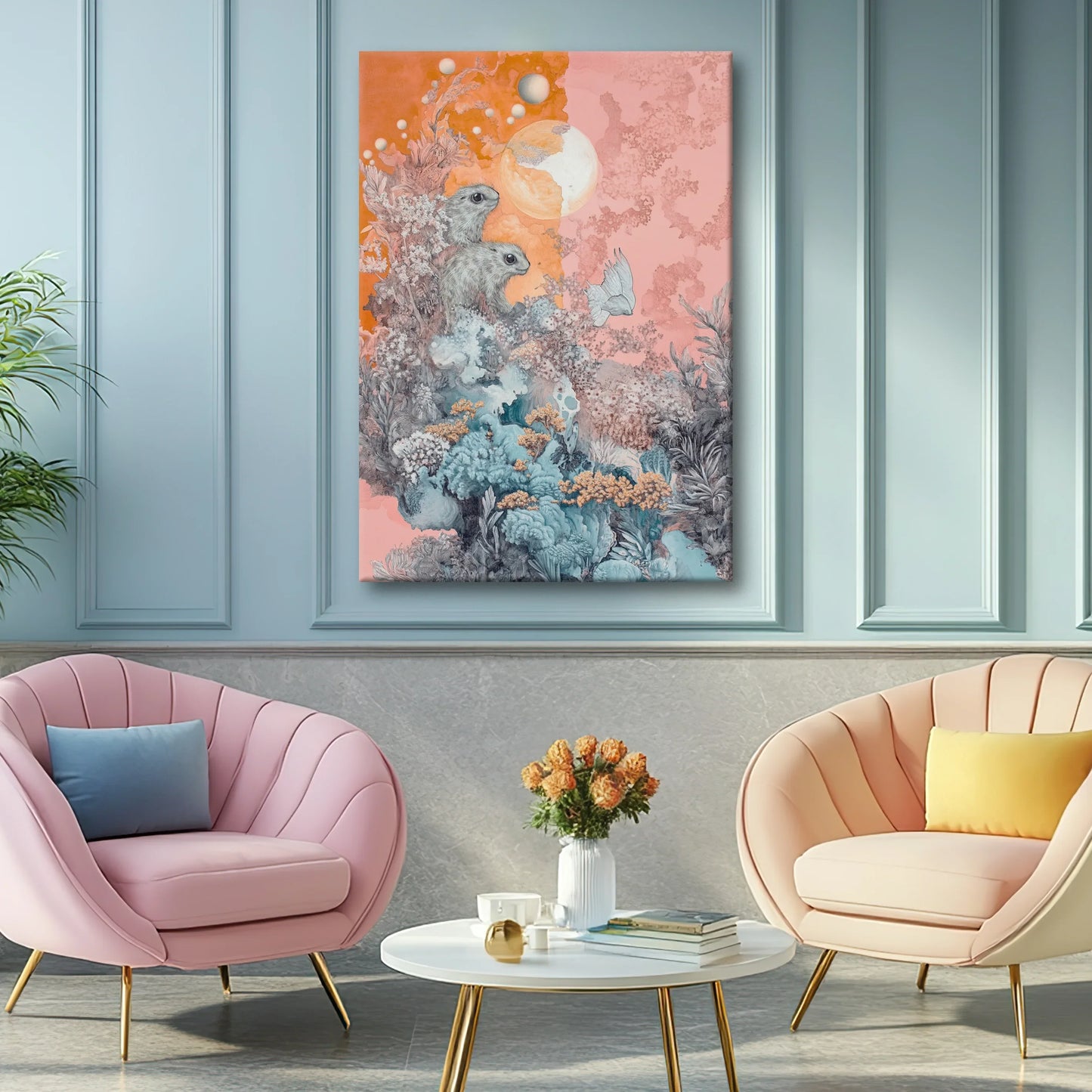Orange Sea Canvas Print Robussi