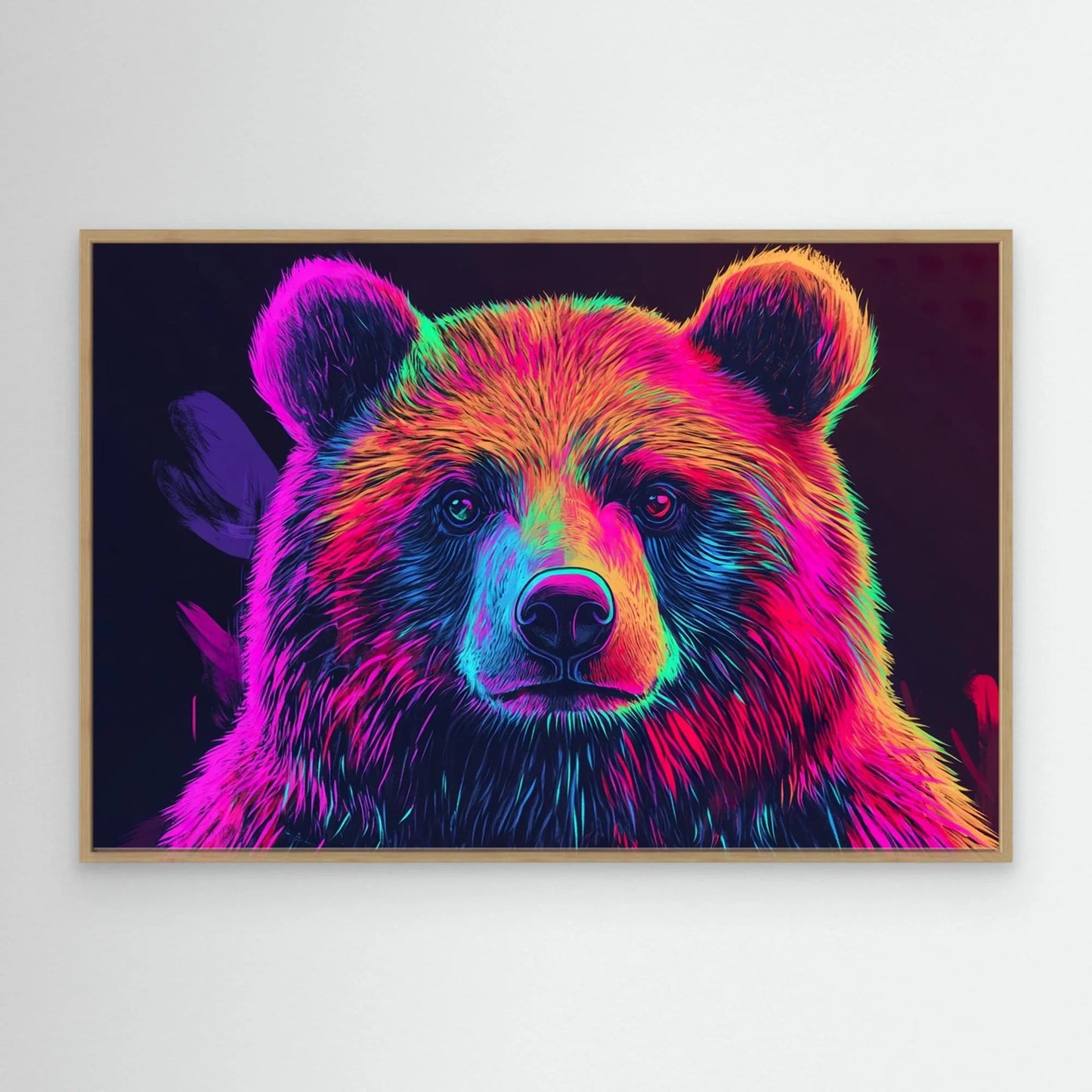 Pink Bear Canvas Print Robussi