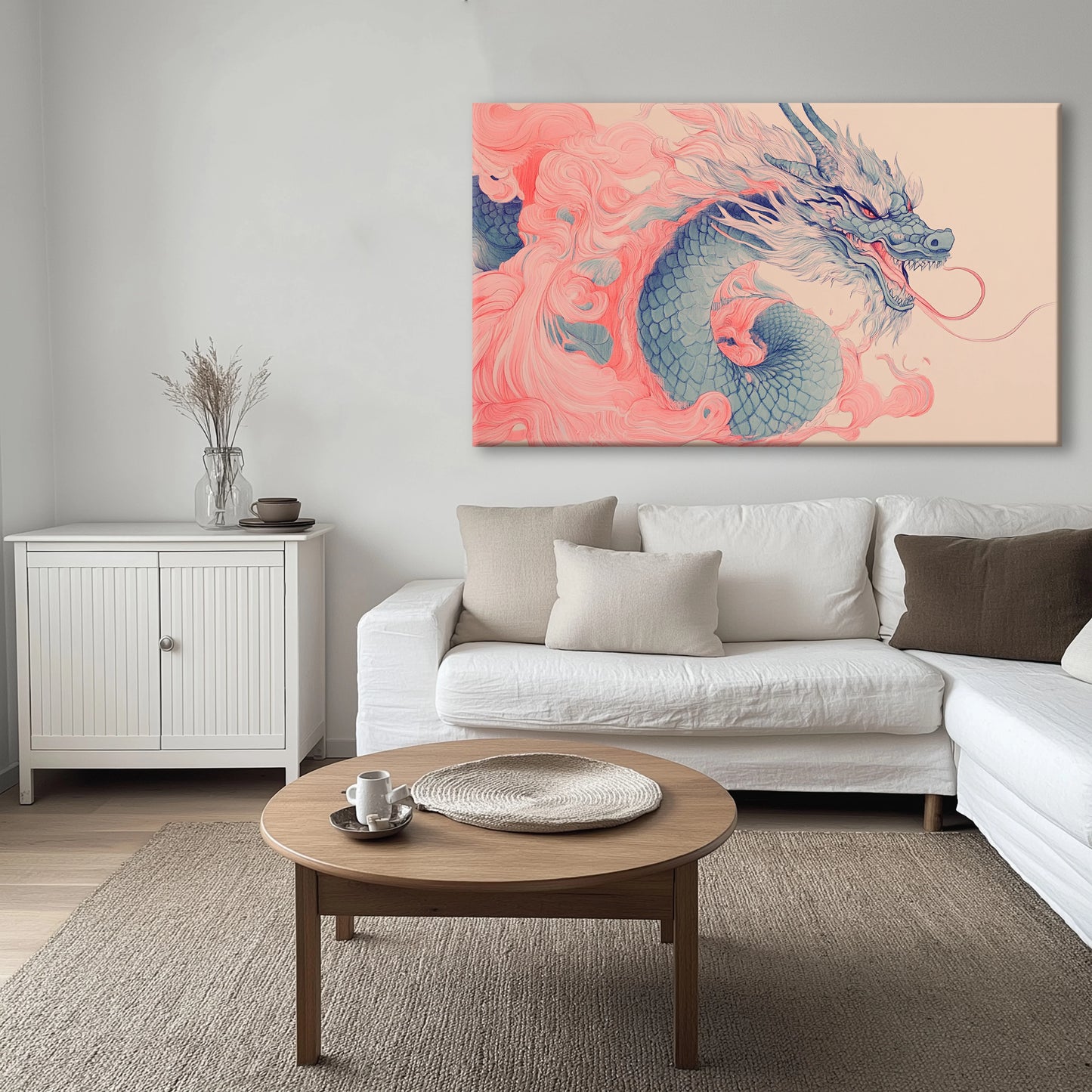 Pink Dragon Canvas Print Robussi
