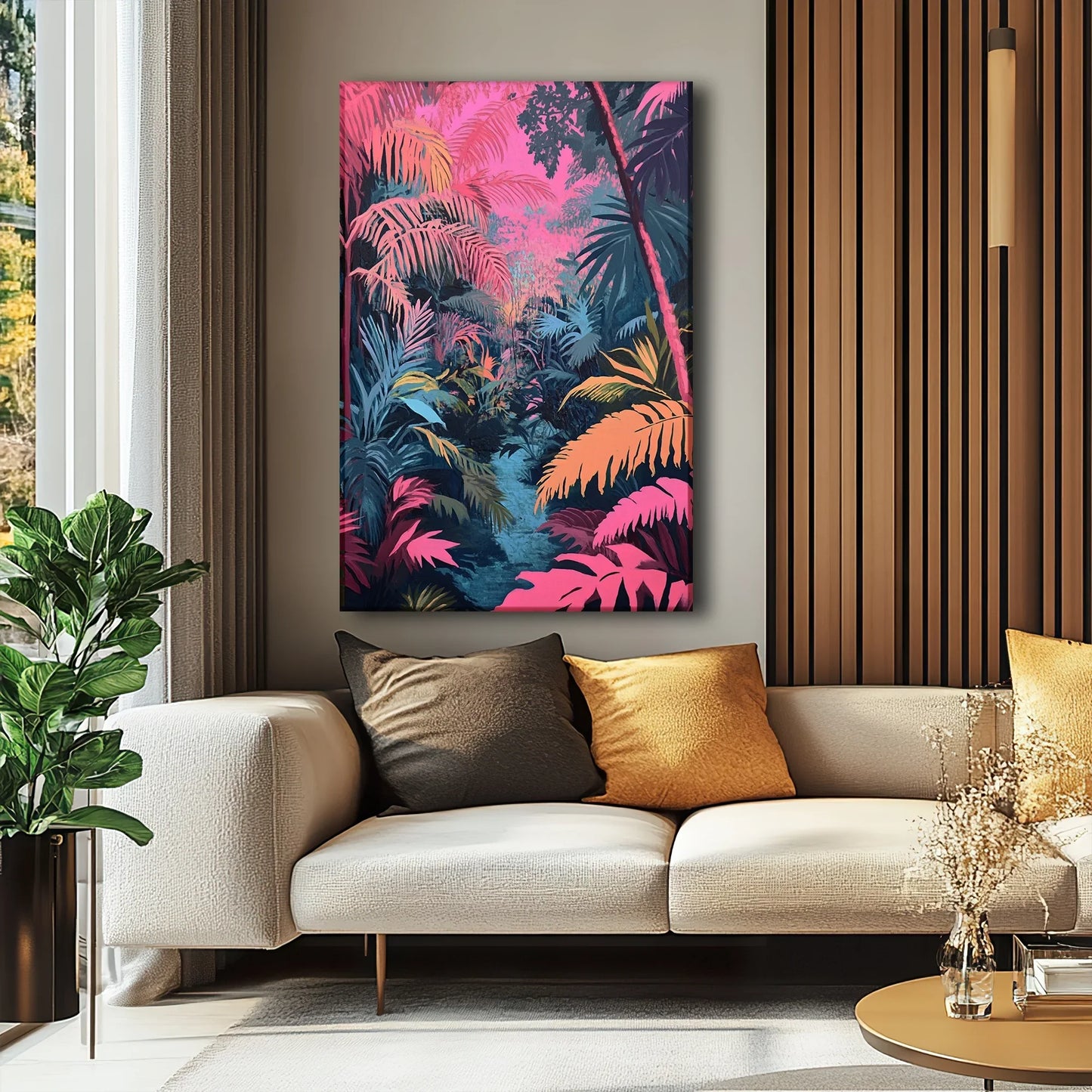Pink Jungle Canvas Print Robussi