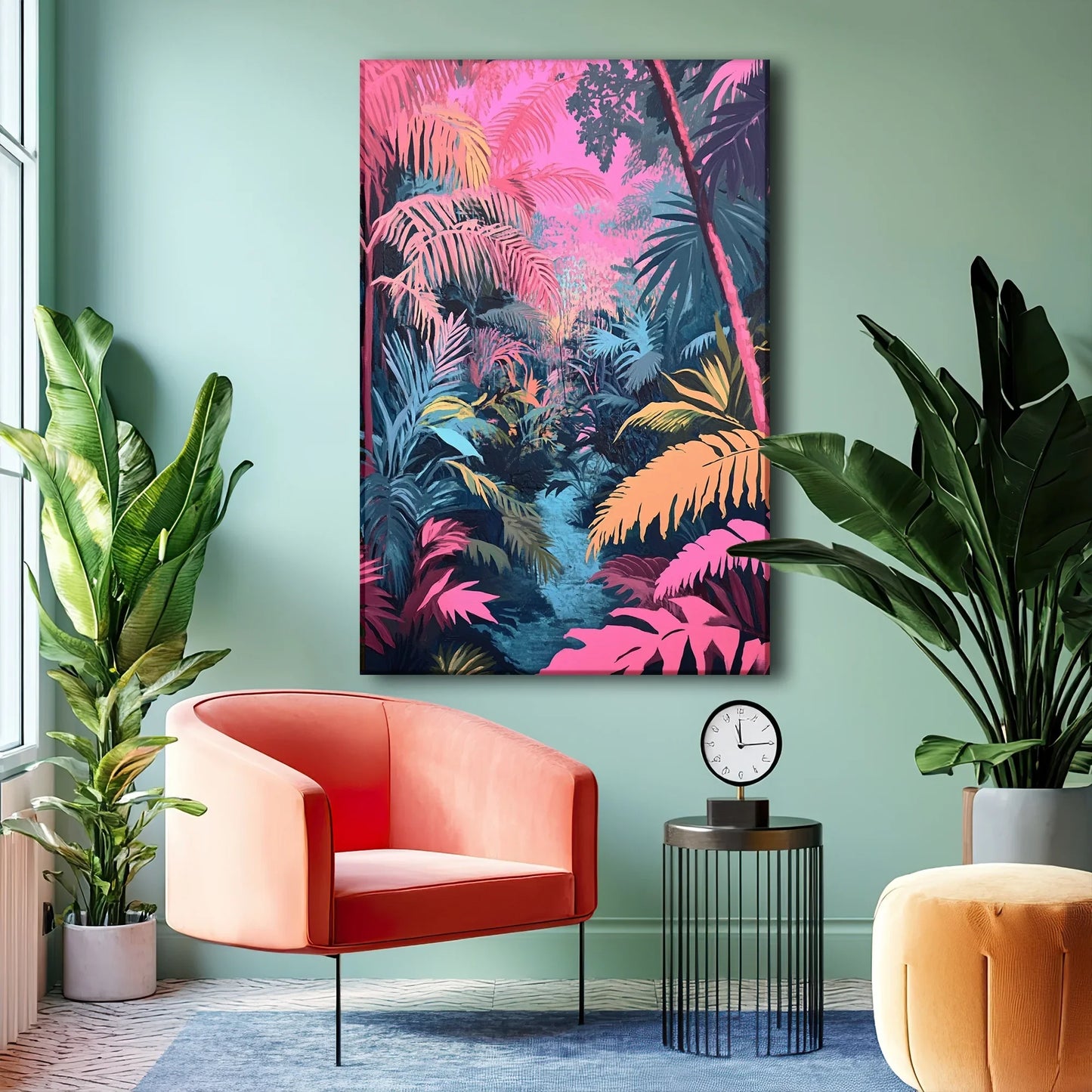 Pink Jungle Canvas Print Robussi