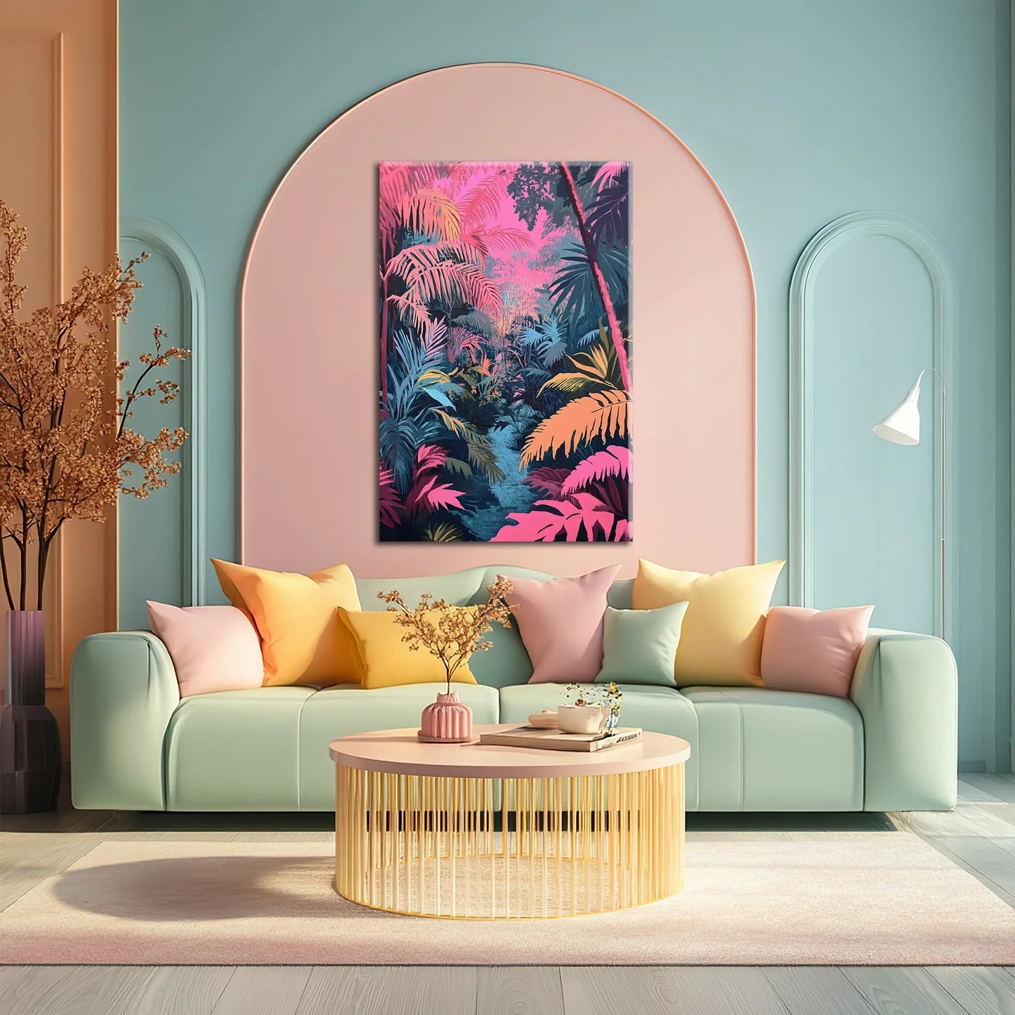 Pink Jungle Canvas Print Robussi