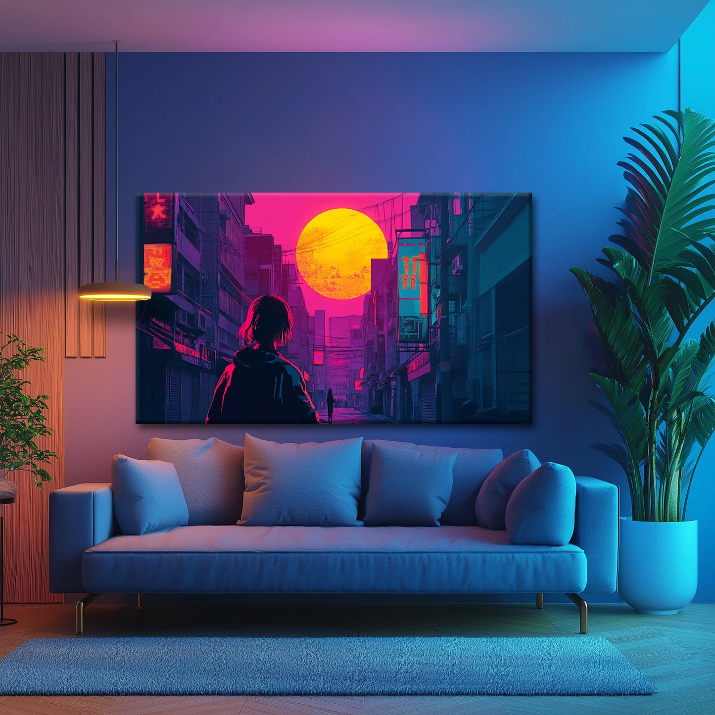 Pink Night Canvas Print Printumo