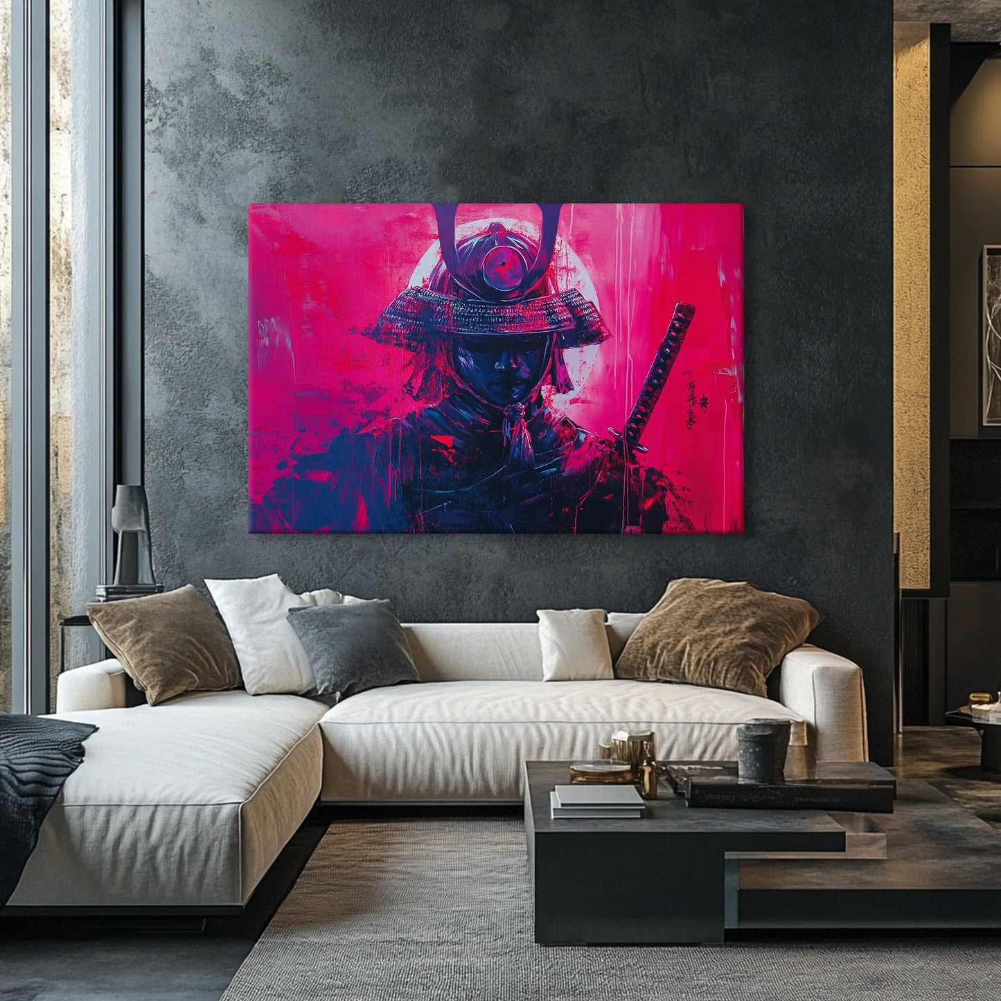 Pink Samurai Canvas Print Robussi
