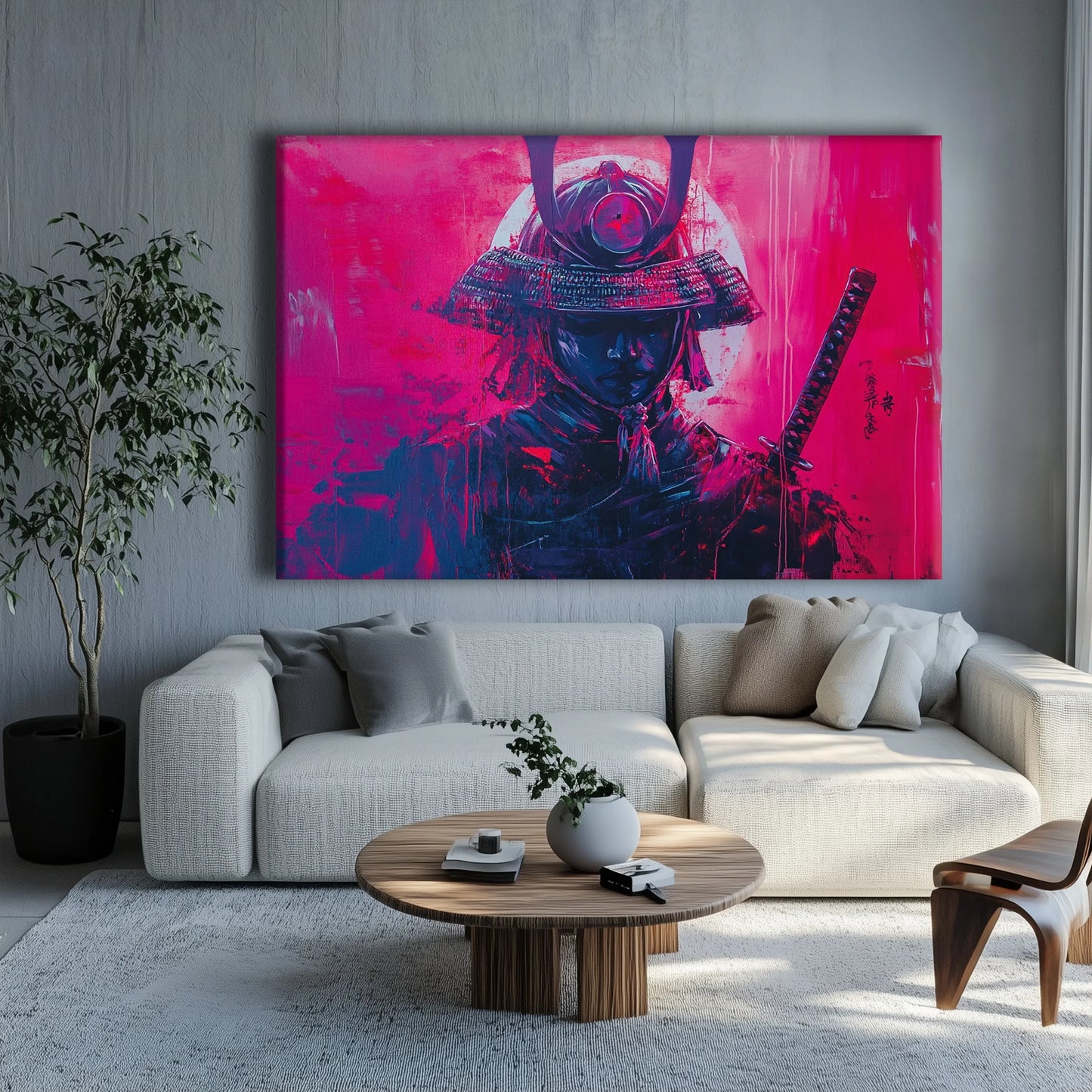 Pink Samurai Canvas Print Robussi