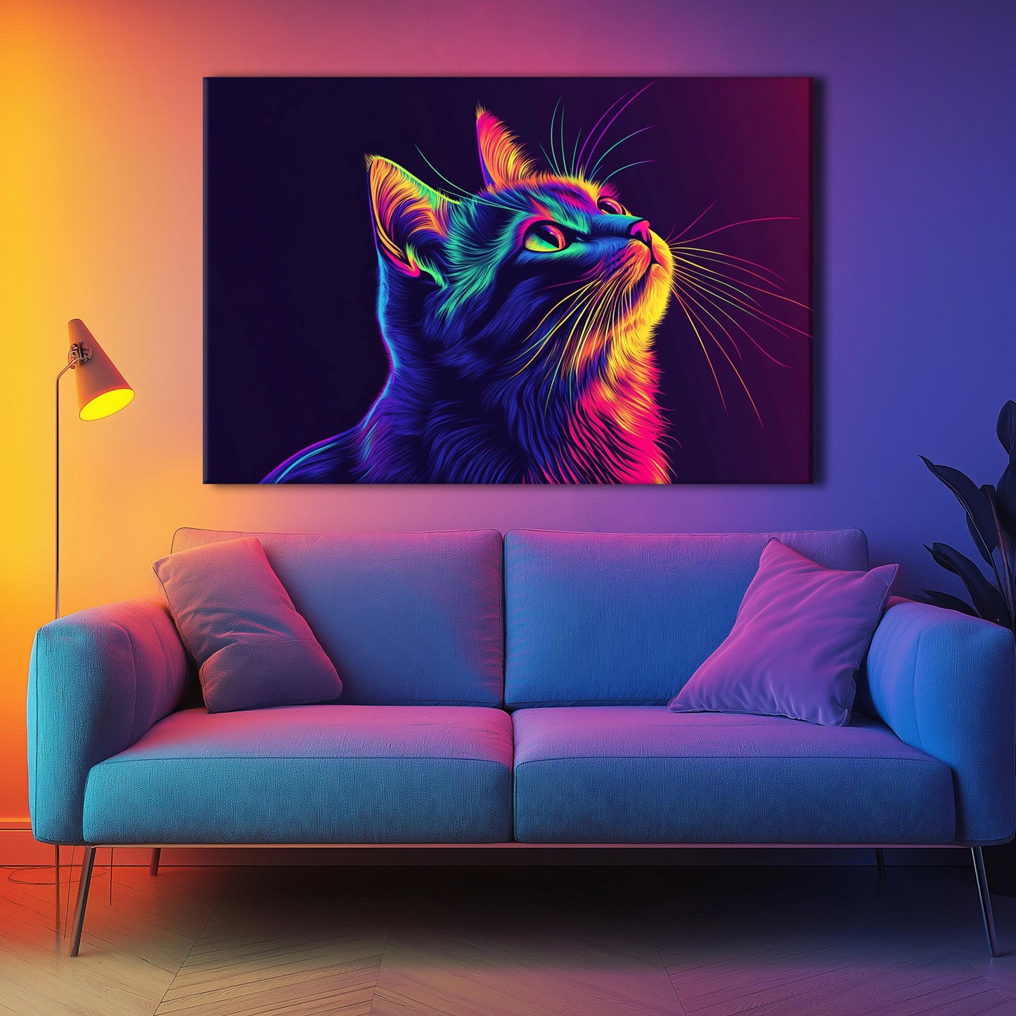 Rainbow Cat Canvas Print Robussi