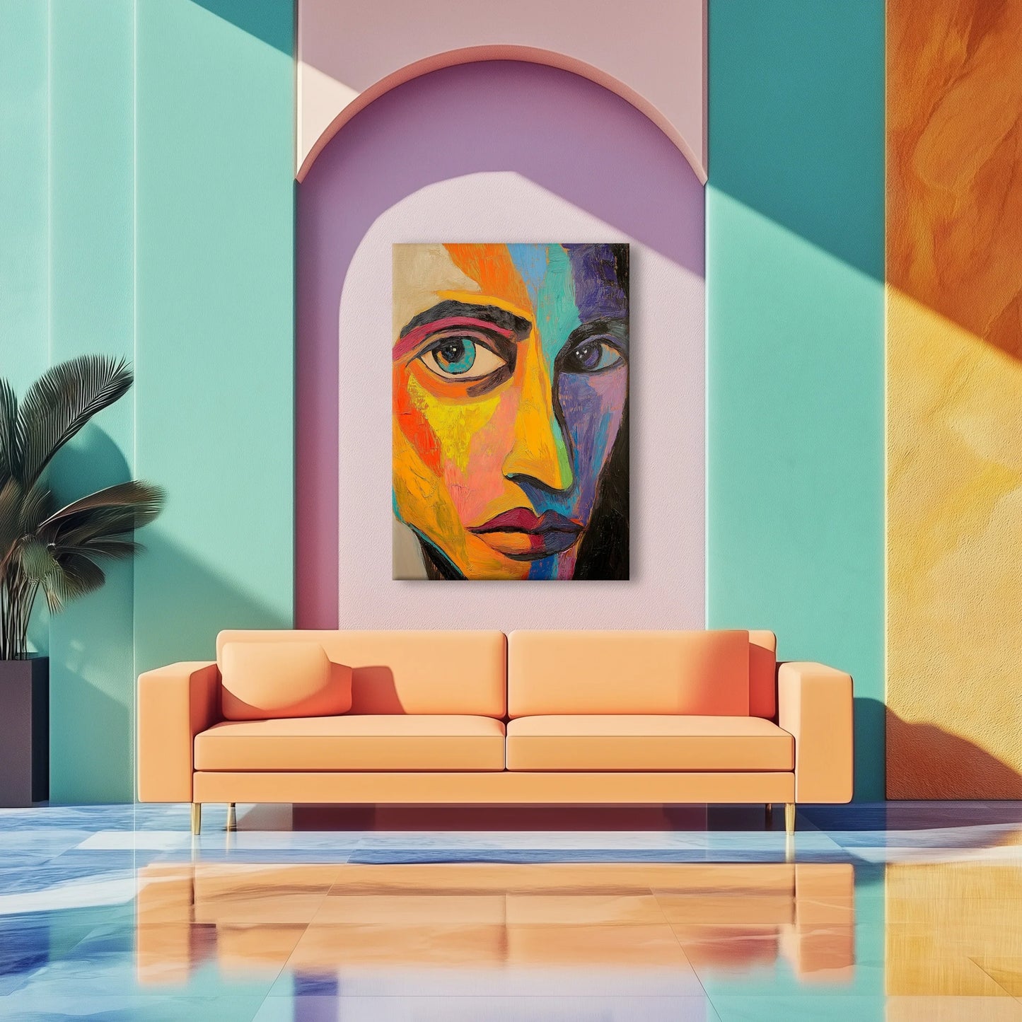 Rainbow Face Canvas Print Robussi