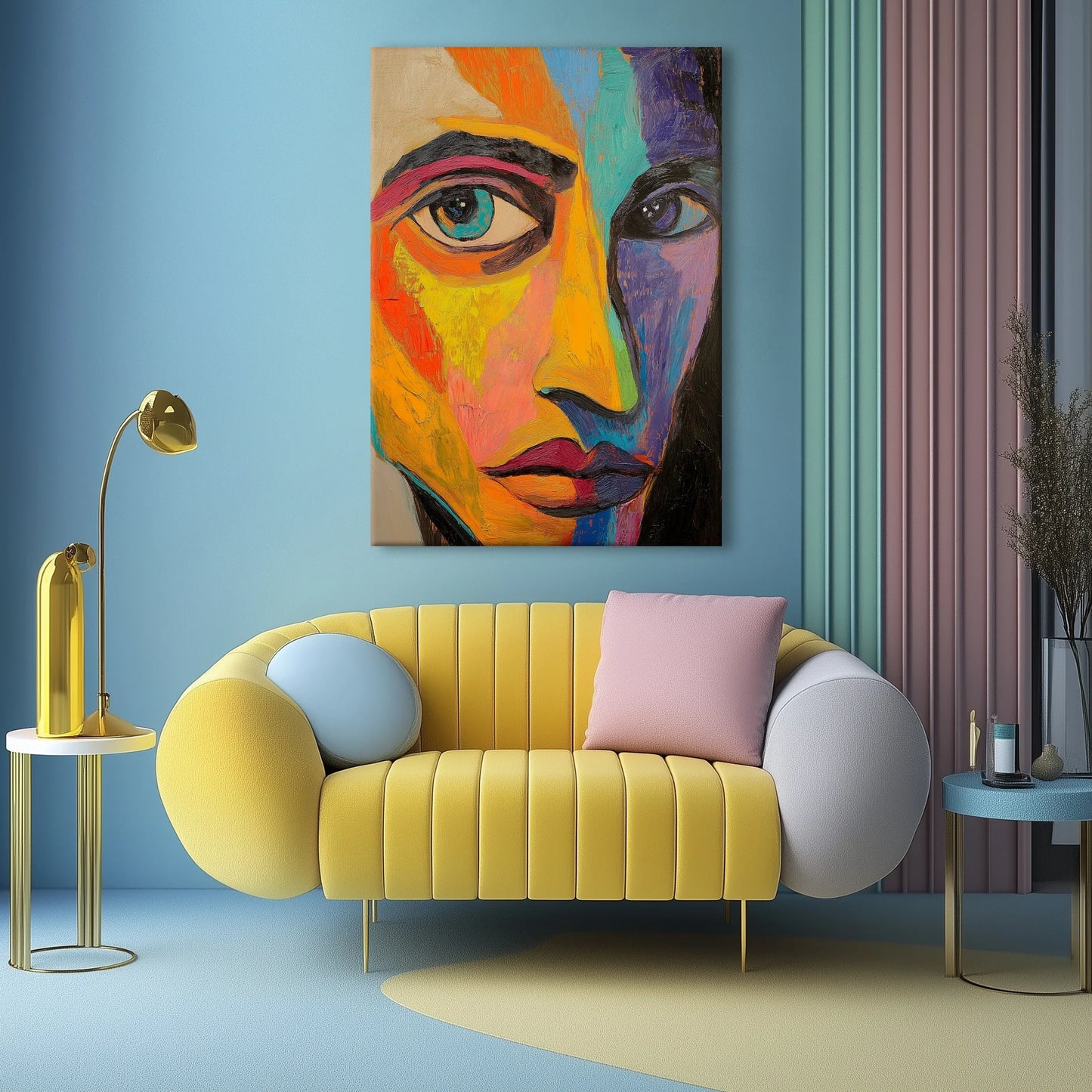 Rainbow Face Canvas Print Robussi