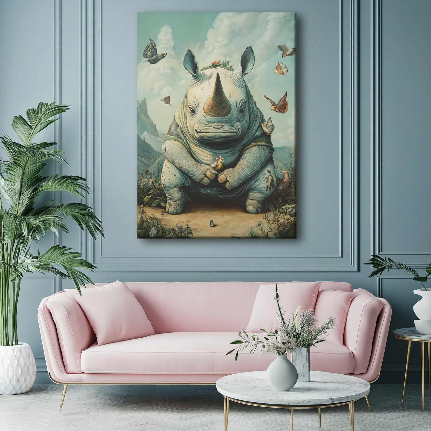 Rhino Revenge Canvas Print Robussi