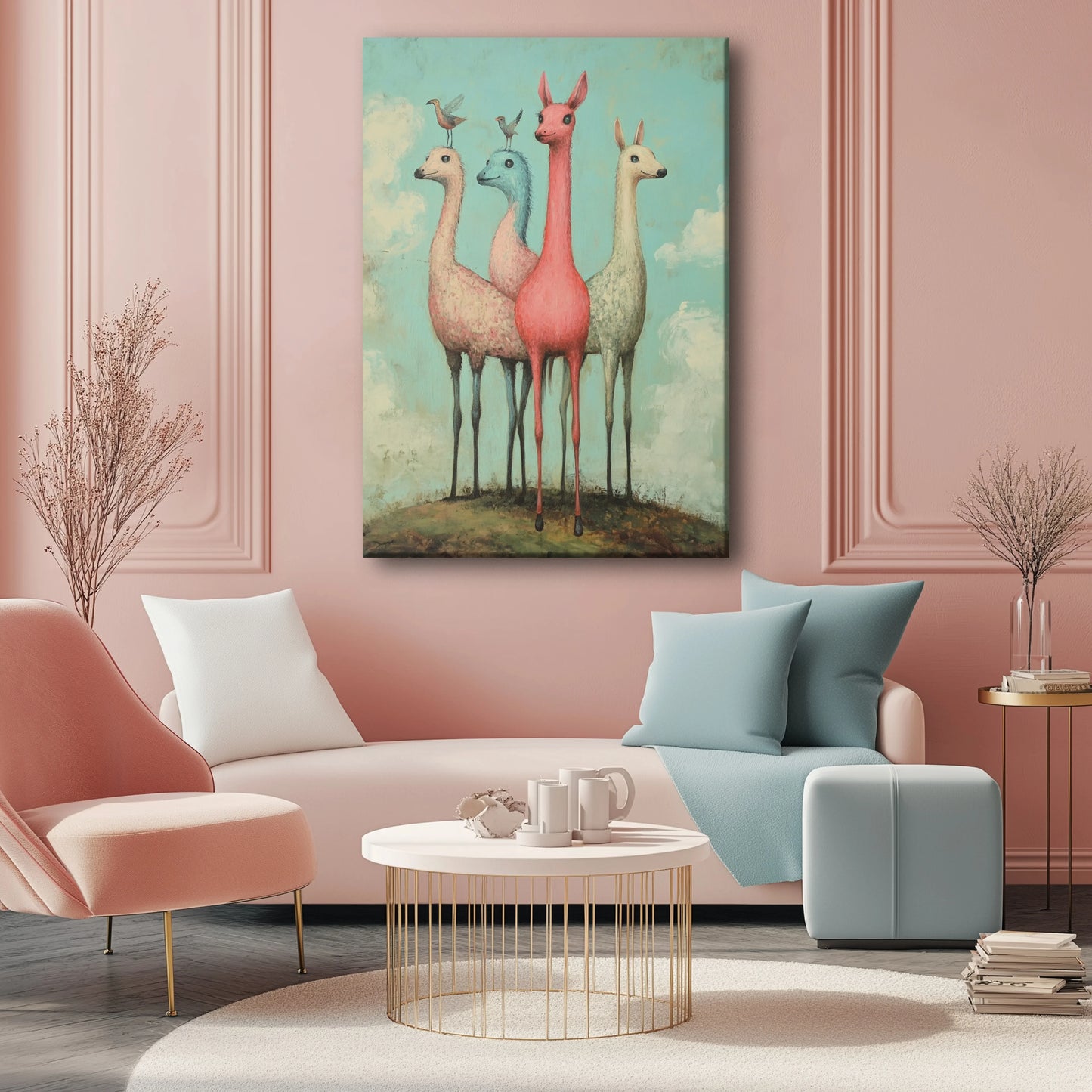 Roes on the Field Canvas Print Robussi