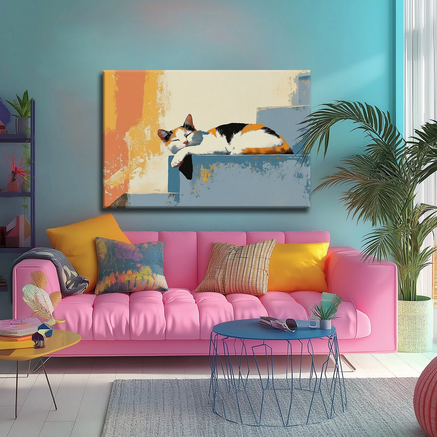Sleeping on the Stairs Canvas Print Robussi