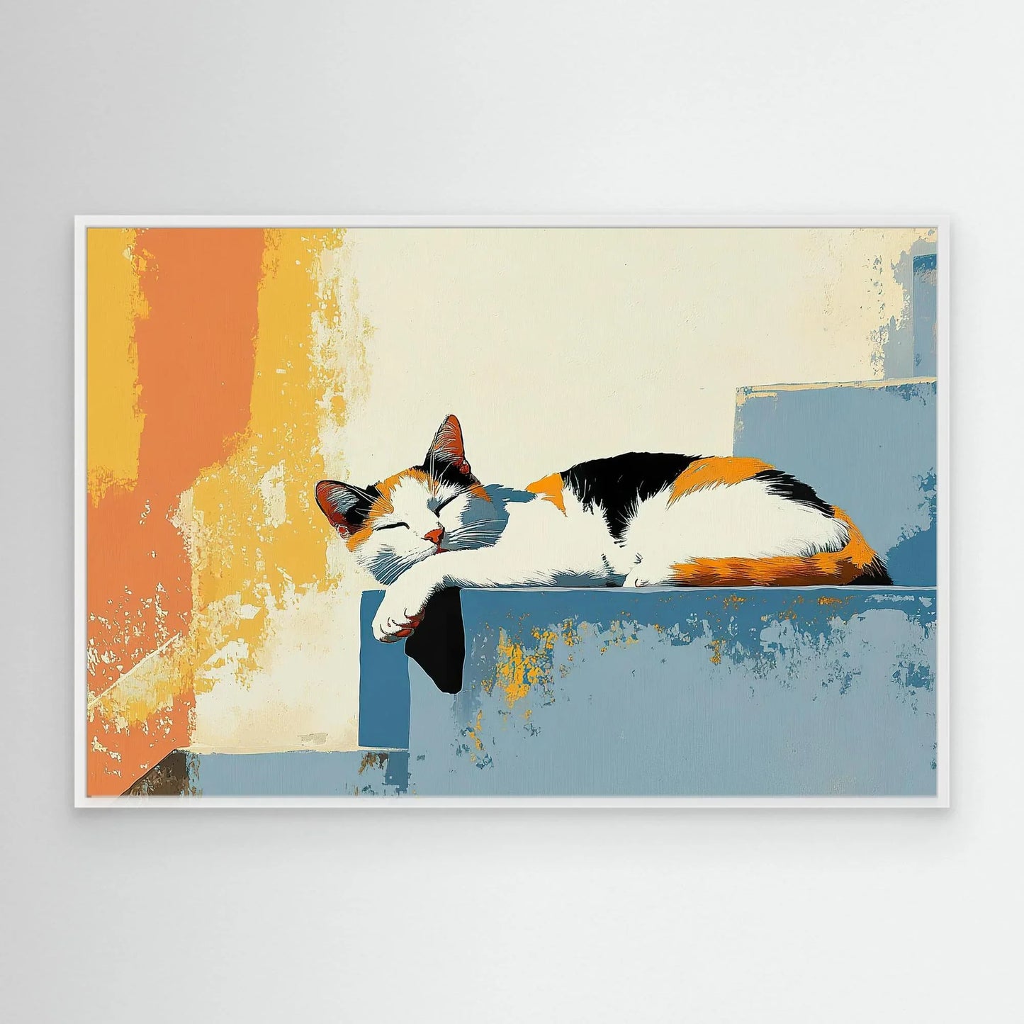 Sleeping on the Stairs Canvas Print Robussi