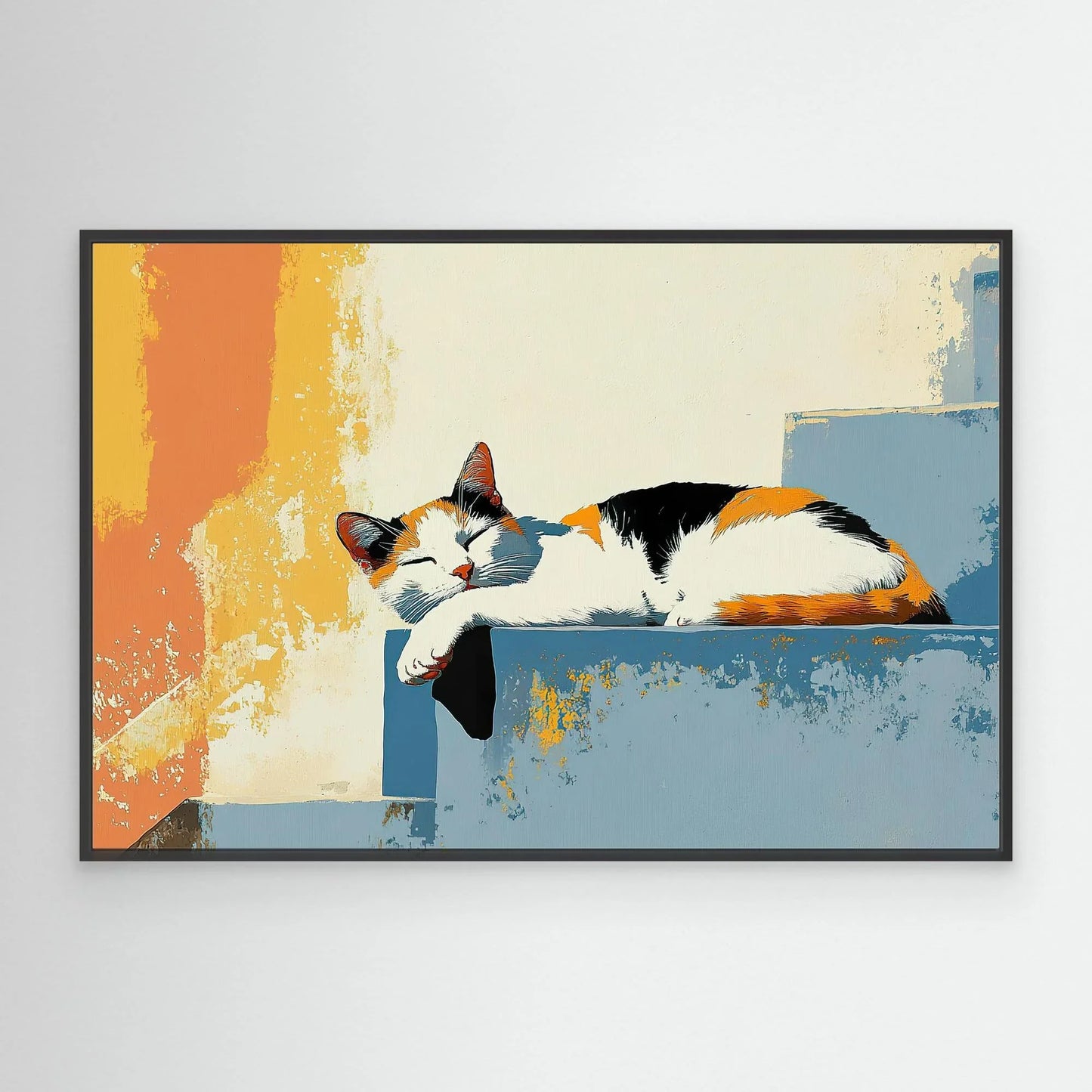 Sleeping on the Stairs Canvas Print Robussi