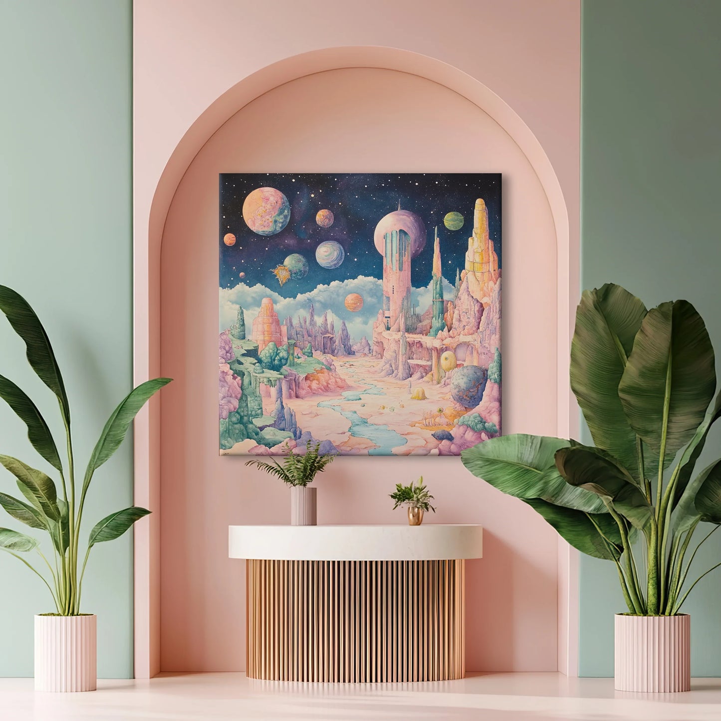 Space City Canvas Print Robussi