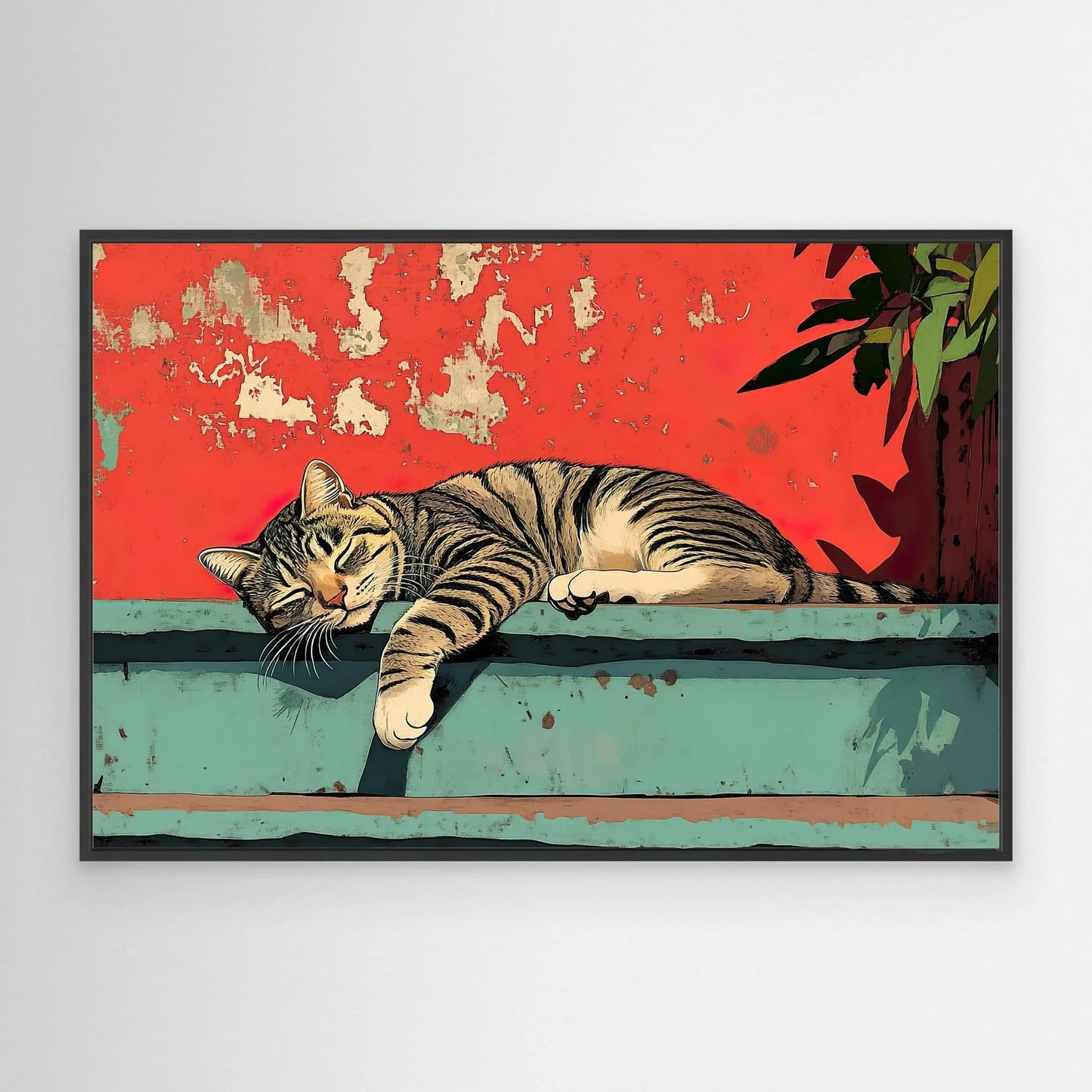 Striped Cat Canvas Print Robussi