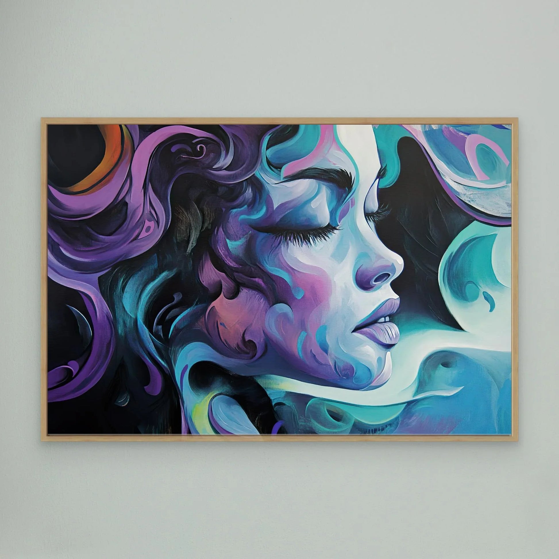 Blue Girl Canvas Print Printumo