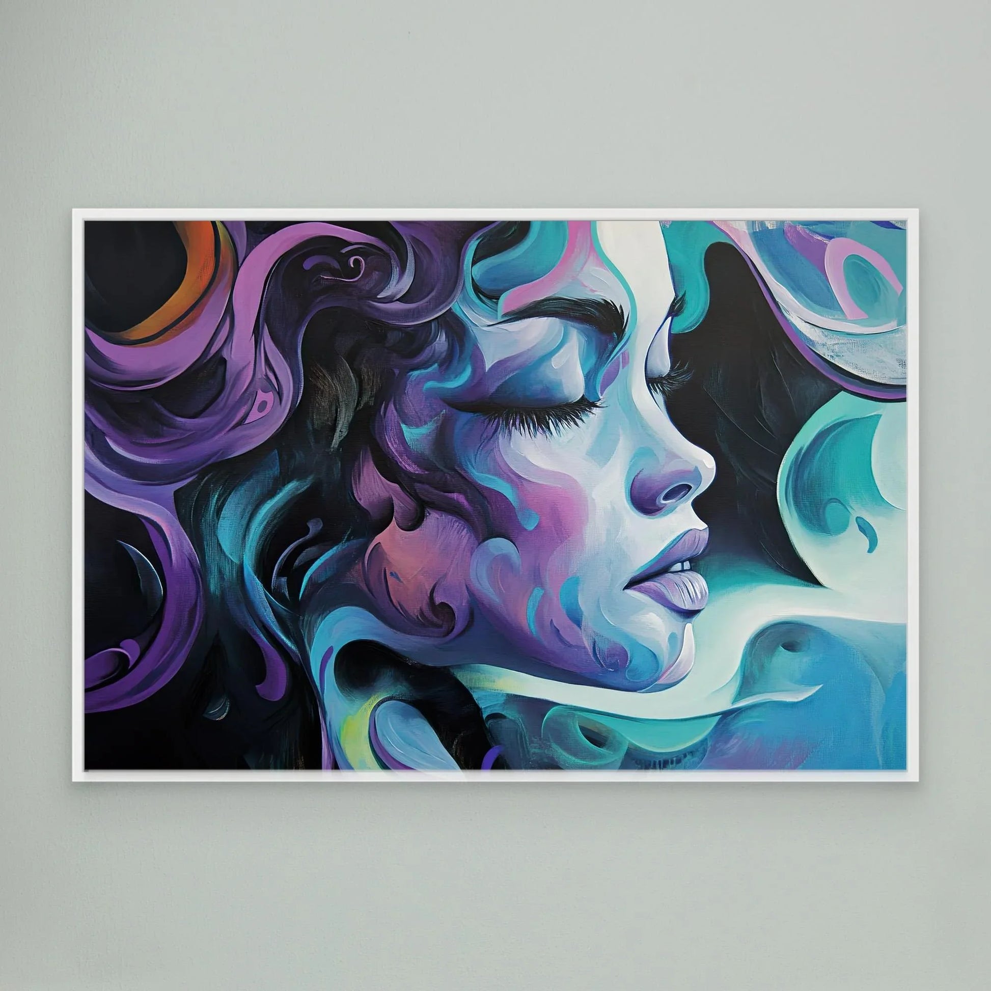 Blue Girl Canvas Print Printumo