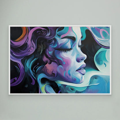 Blue Girl Canvas Print Printumo