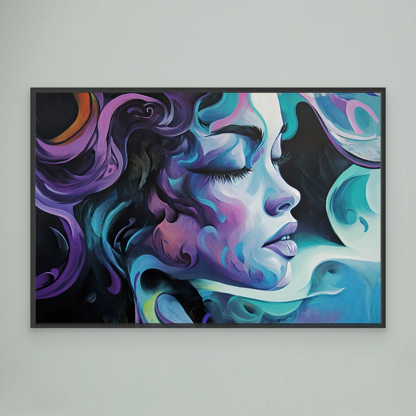 Blue Girl Canvas Print Printumo