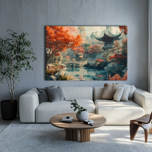 Bridge under the Tree Canvas Print Printumo