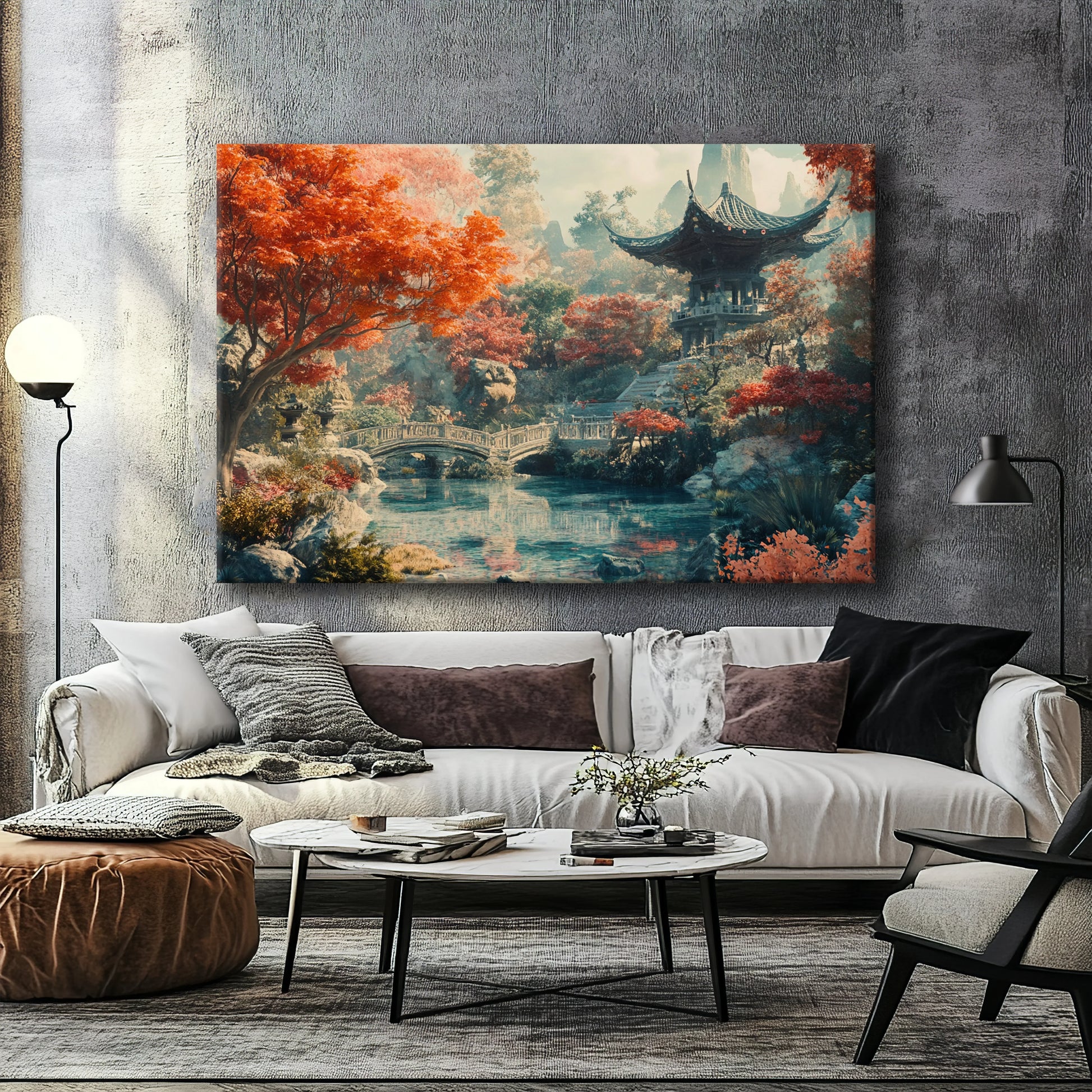 Bridge under the Tree Canvas Print Printumo