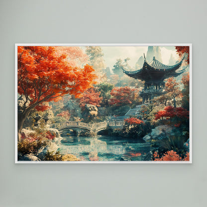 Bridge under the Tree Canvas Print Printumo