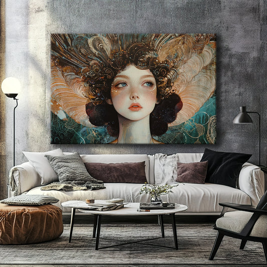 Butterfly Girl Canvas Print Robussi
