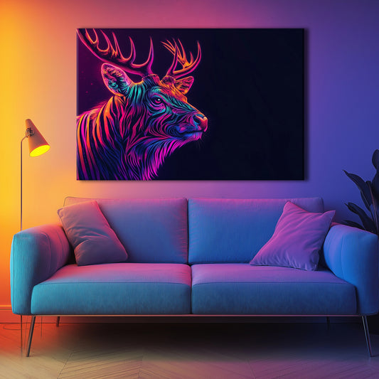 Colour Deer Canvas Print Robussi